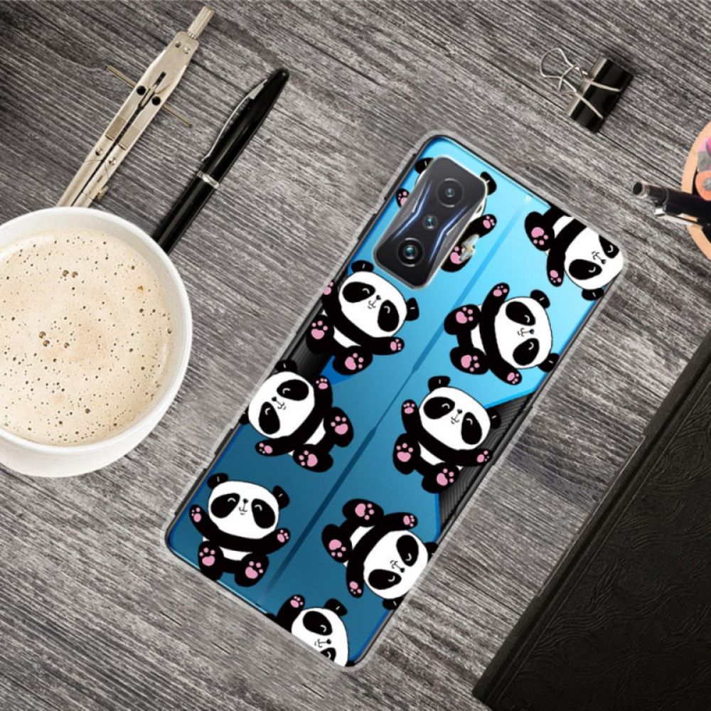 Hoesje voor Poco F4 GT Transparante Meerdere Panda's