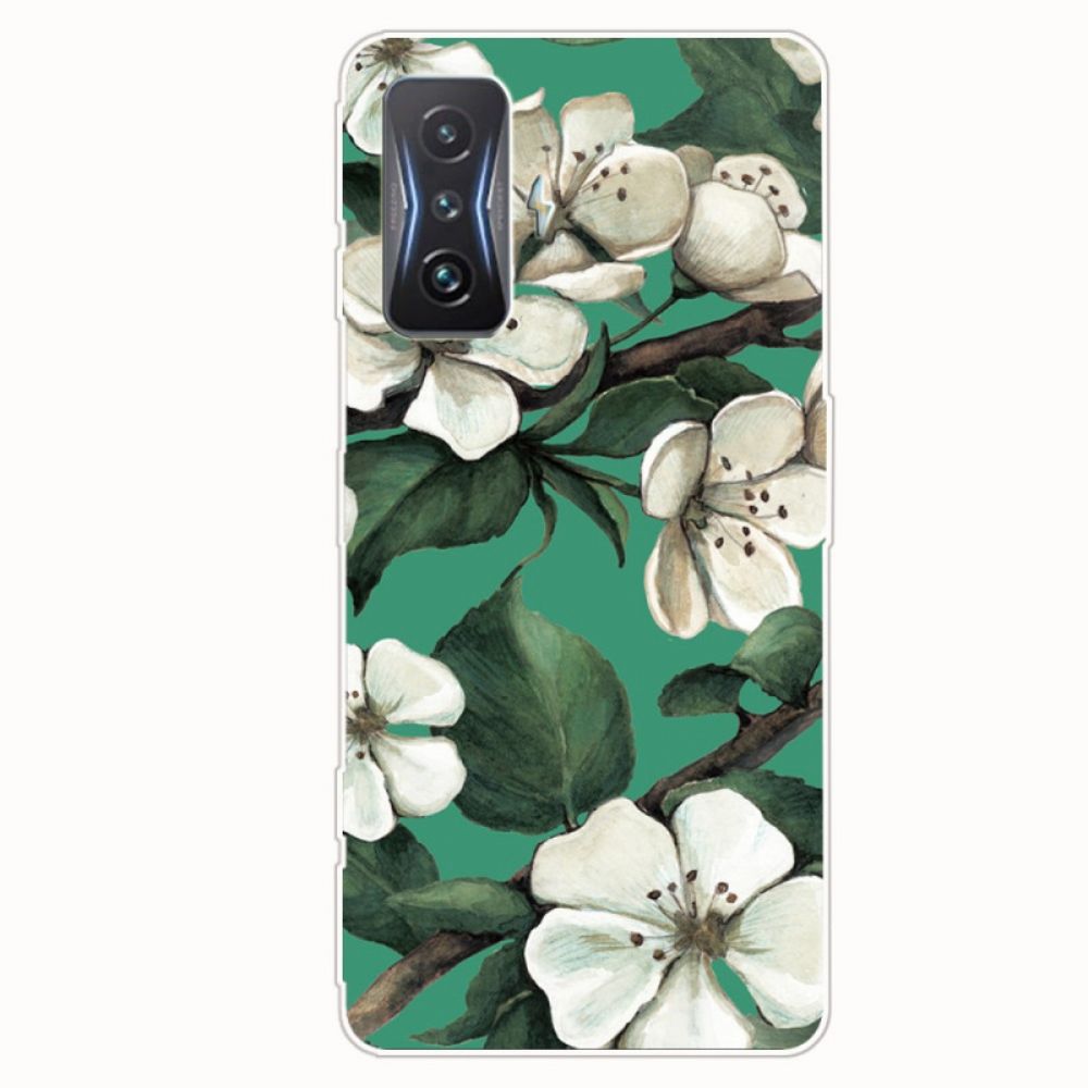 Hoesje voor Poco F4 GT Witte Bloemen