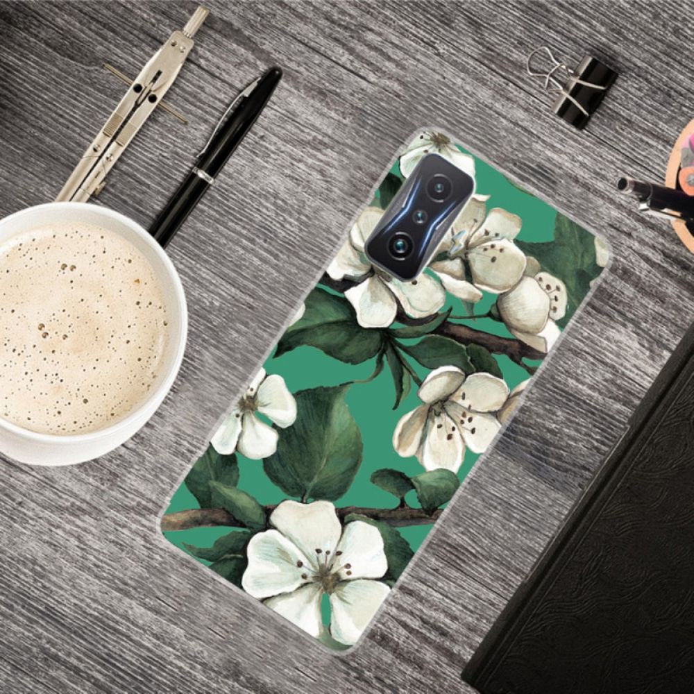 Hoesje voor Poco F4 GT Witte Bloemen