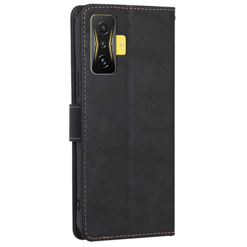 Leren Hoesje voor Poco F4 GT Rfid Vintage Lederen Stijl