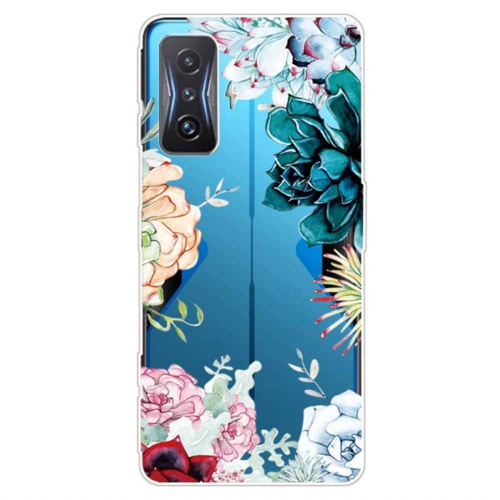 Telefoonhoesje voor Poco F4 GT Bloemen Transparant