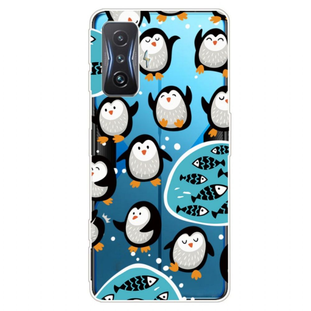 Telefoonhoesje voor Poco F4 GT Transparante Pinguïns