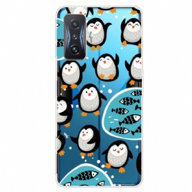 Telefoonhoesje voor Poco F4 GT Transparante Pinguïns