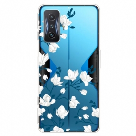 Telefoonhoesje voor Poco F4 GT Transparante Witte Bloemen