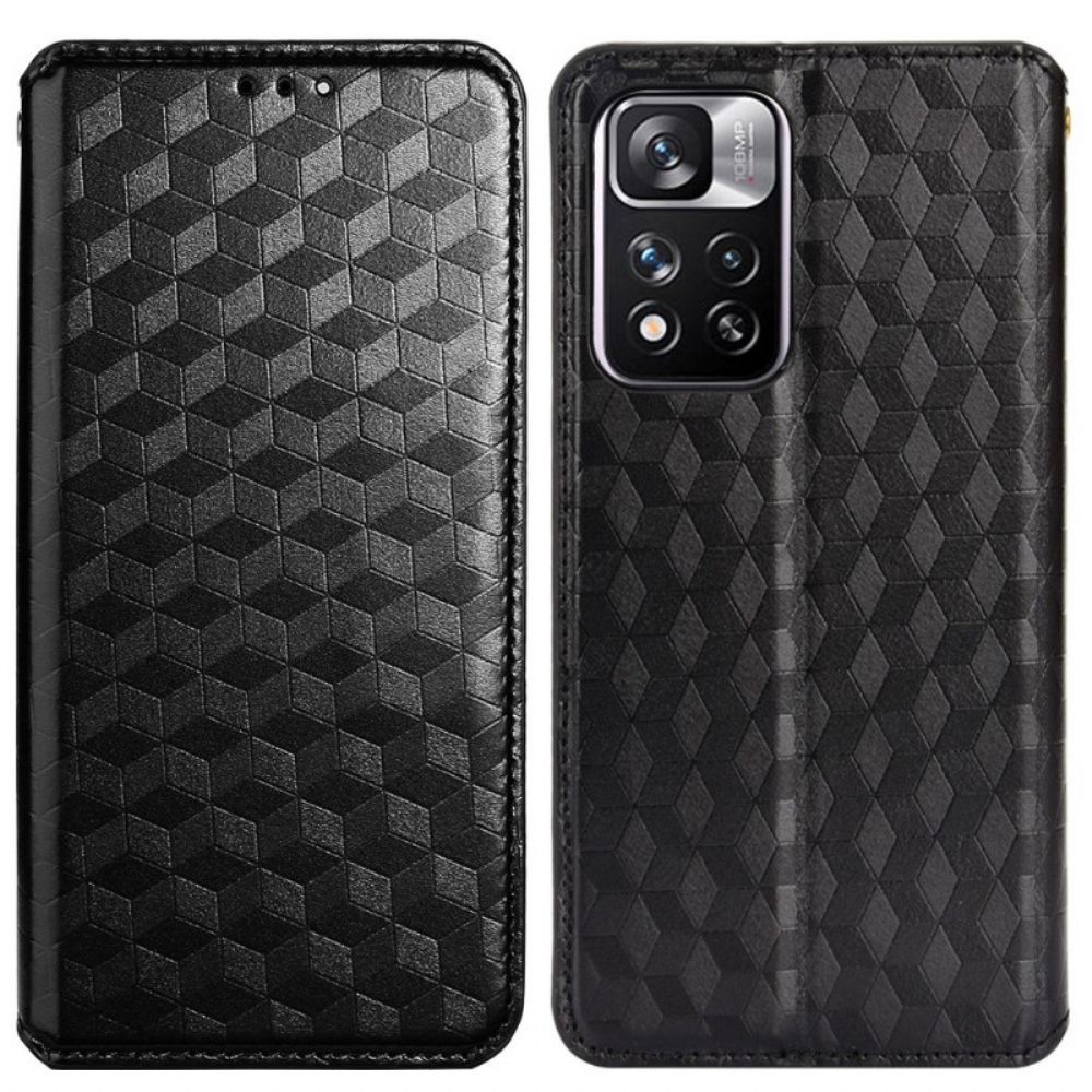 Bescherming Hoesje voor Xiaomi Redmi Note 11 Pro Plus 5G Folio-hoesje 3d-textuur Leereffect