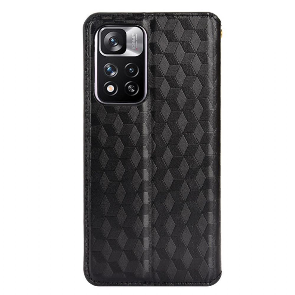 Bescherming Hoesje voor Xiaomi Redmi Note 11 Pro Plus 5G Folio-hoesje 3d-textuur Leereffect