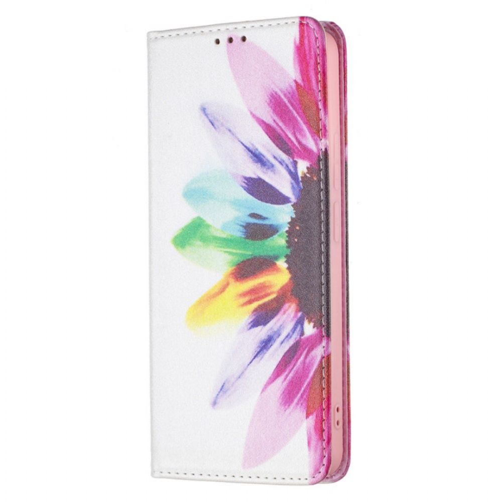 Bescherming Hoesje voor Xiaomi Redmi Note 11 Pro Plus 5G Folio-hoesje Aquarel Bloem