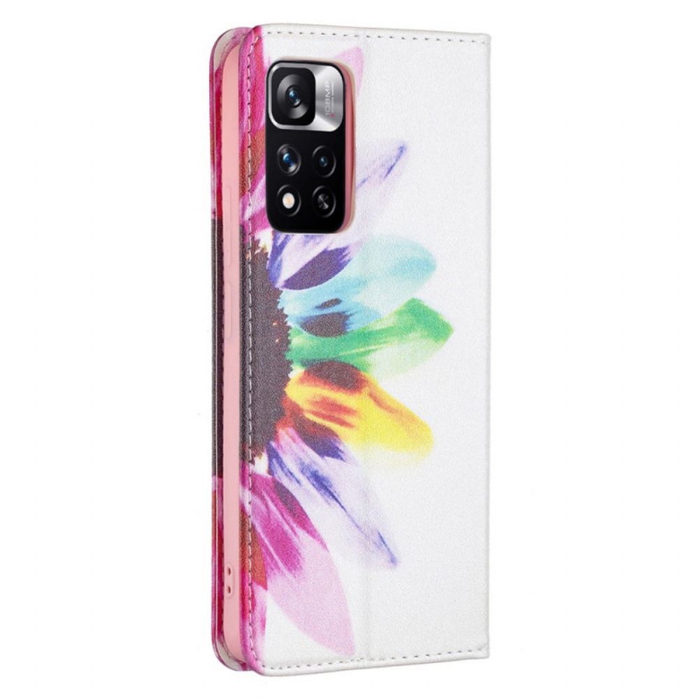 Bescherming Hoesje voor Xiaomi Redmi Note 11 Pro Plus 5G Folio-hoesje Aquarel Bloem