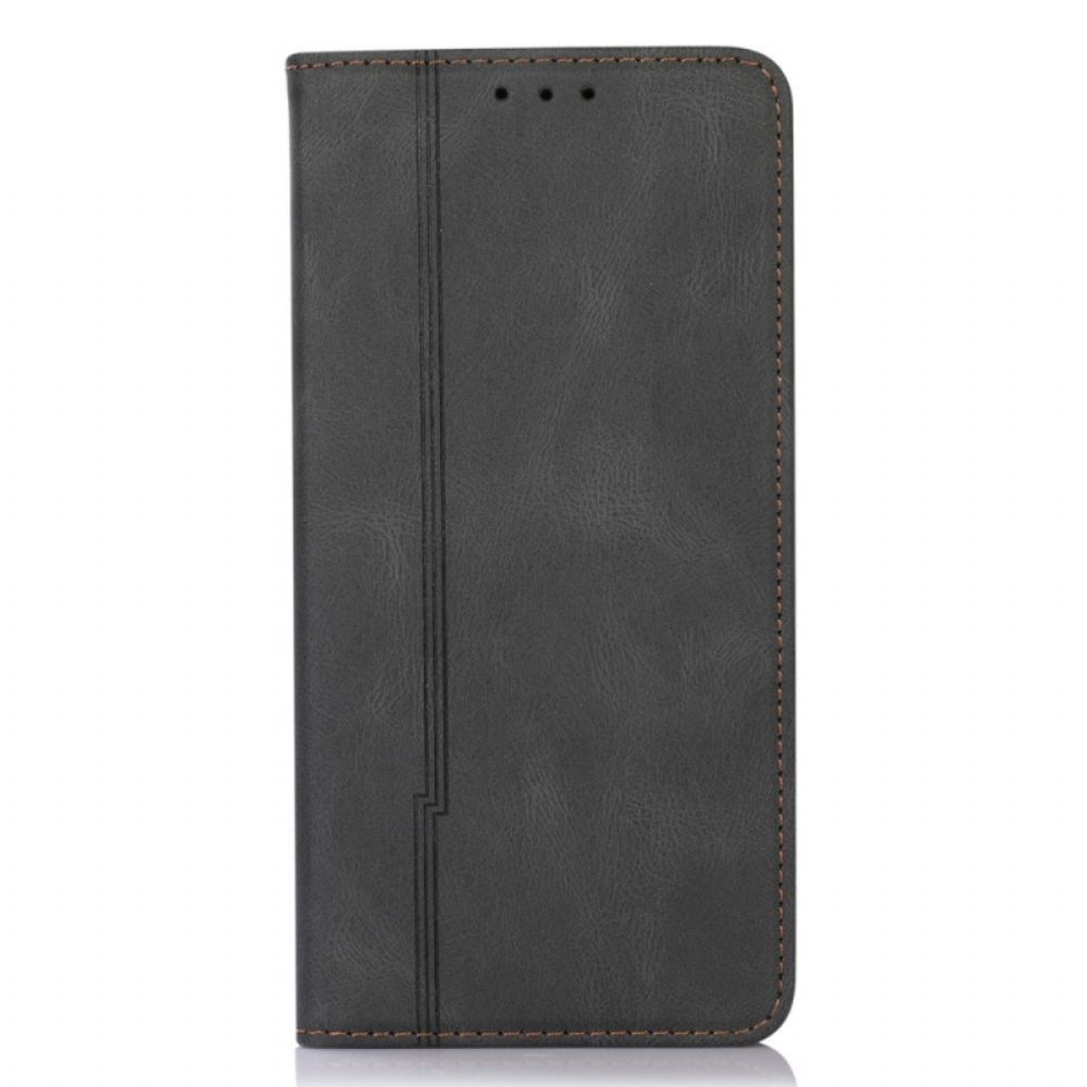 Bescherming Hoesje voor Xiaomi Redmi Note 11 Pro Plus 5G Folio-hoesje Lijn Lederen Stijl