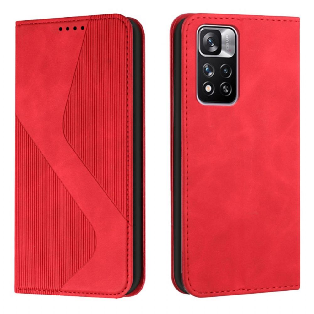 Bescherming Hoesje voor Xiaomi Redmi Note 11 Pro Plus 5G Folio-hoesje S-design Lederen Stijl