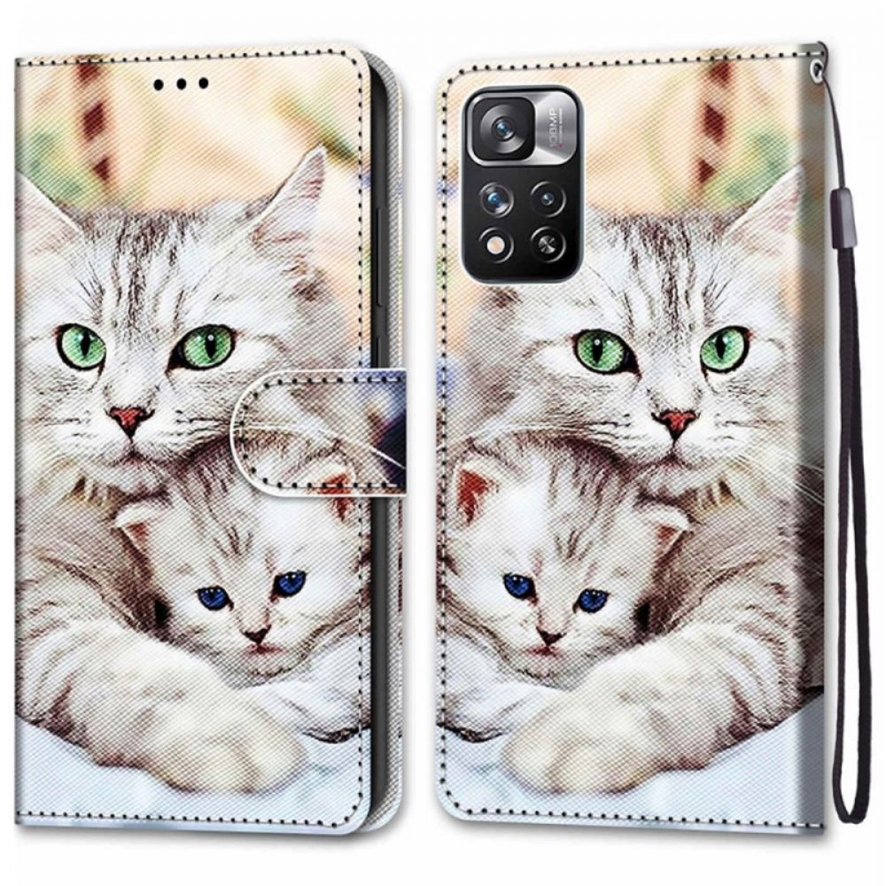 Flip Case voor Xiaomi Redmi Note 11 Pro Plus 5G Kattenfamilie