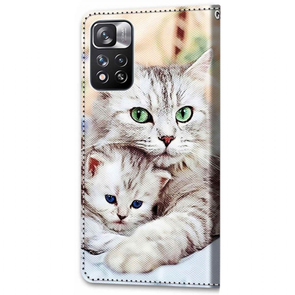 Flip Case voor Xiaomi Redmi Note 11 Pro Plus 5G Kattenfamilie