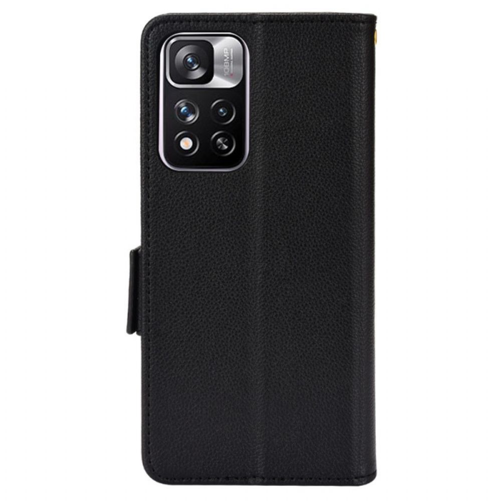 Flip Case voor Xiaomi Redmi Note 11 Pro Plus 5G Litchi Lederen Dubbele Sluiting