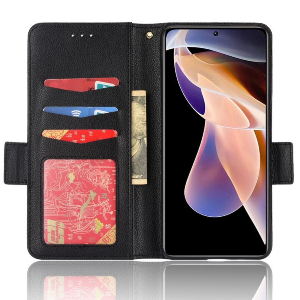 Flip Case voor Xiaomi Redmi Note 11 Pro Plus 5G Litchi Lederen Dubbele Sluiting