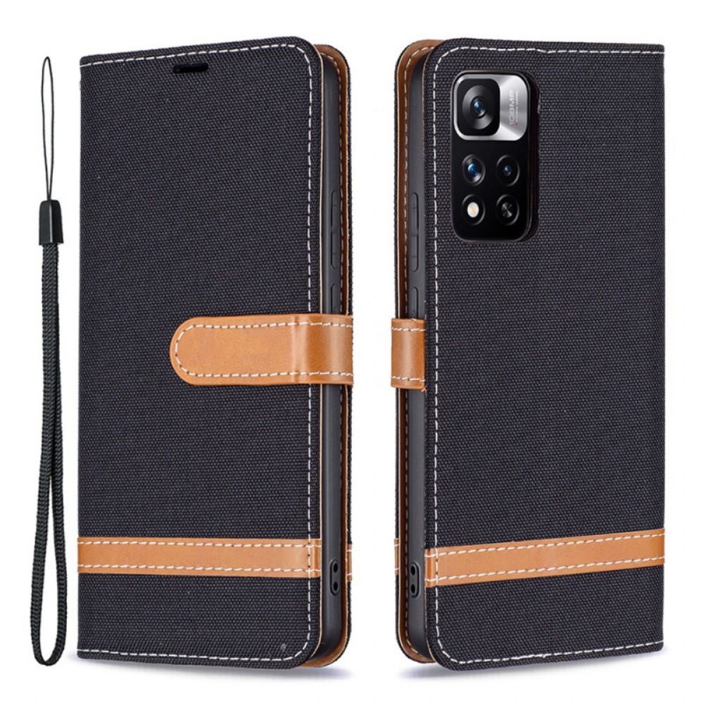 Flip Case voor Xiaomi Redmi Note 11 Pro Plus 5G Met Ketting Band Met Stof En Leereffect