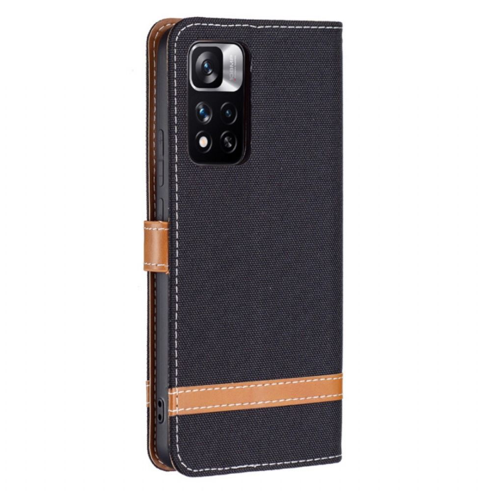 Flip Case voor Xiaomi Redmi Note 11 Pro Plus 5G Met Ketting Band Met Stof En Leereffect