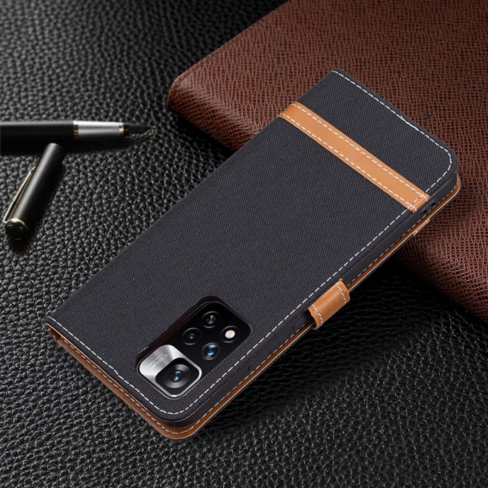 Flip Case voor Xiaomi Redmi Note 11 Pro Plus 5G Met Ketting Band Met Stof En Leereffect