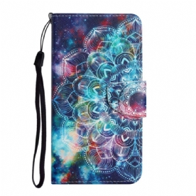 Flip Case voor Xiaomi Redmi Note 11 Pro Plus 5G Met Ketting Flashy Strappy Mandala