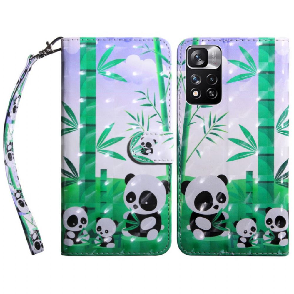 Flip Case voor Xiaomi Redmi Note 11 Pro Plus 5G Panda's