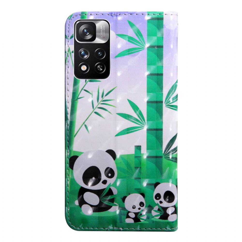 Flip Case voor Xiaomi Redmi Note 11 Pro Plus 5G Panda's