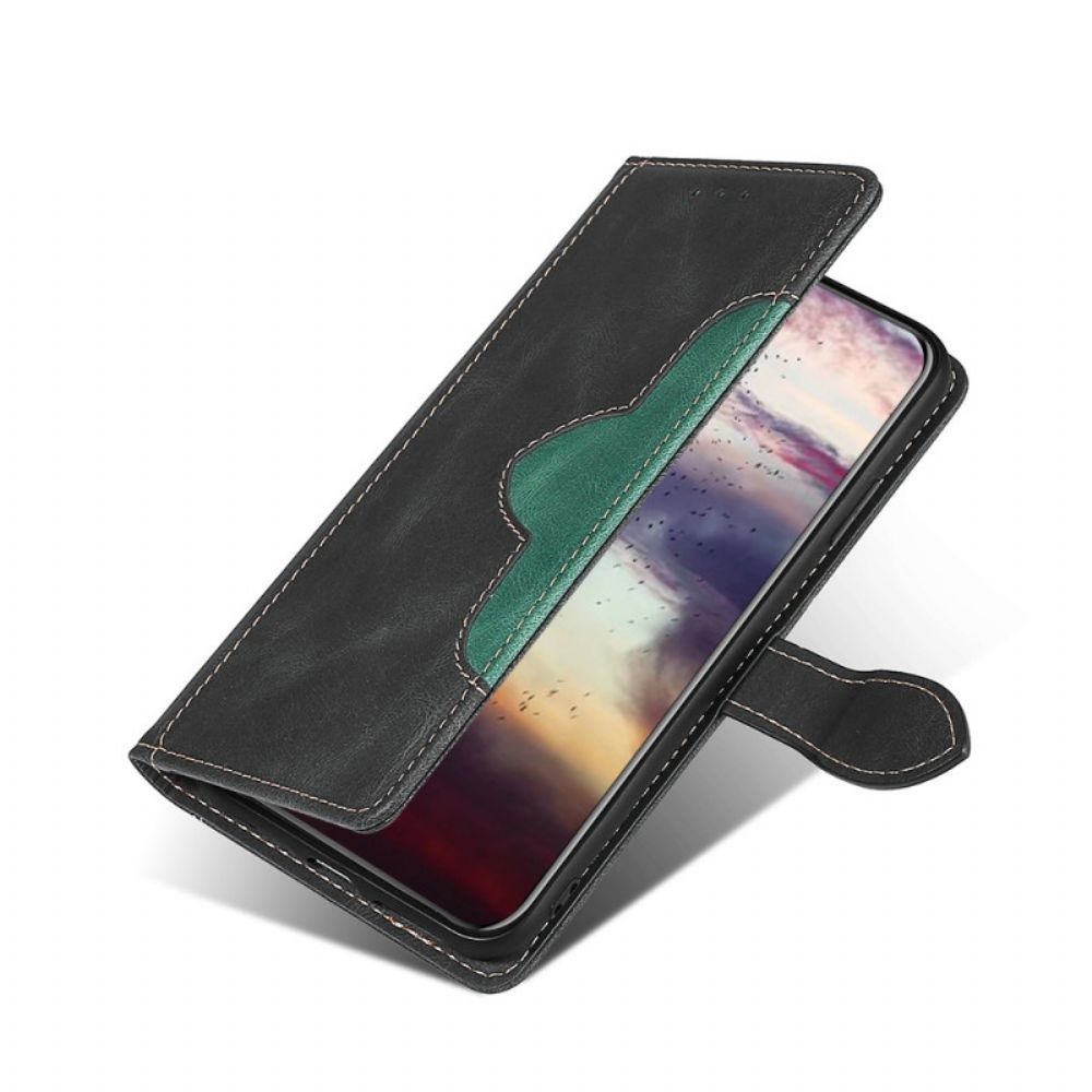 Flip Case voor Xiaomi Redmi Note 11 Pro Plus 5G Stijlvol Tweekleurig Kunstleer