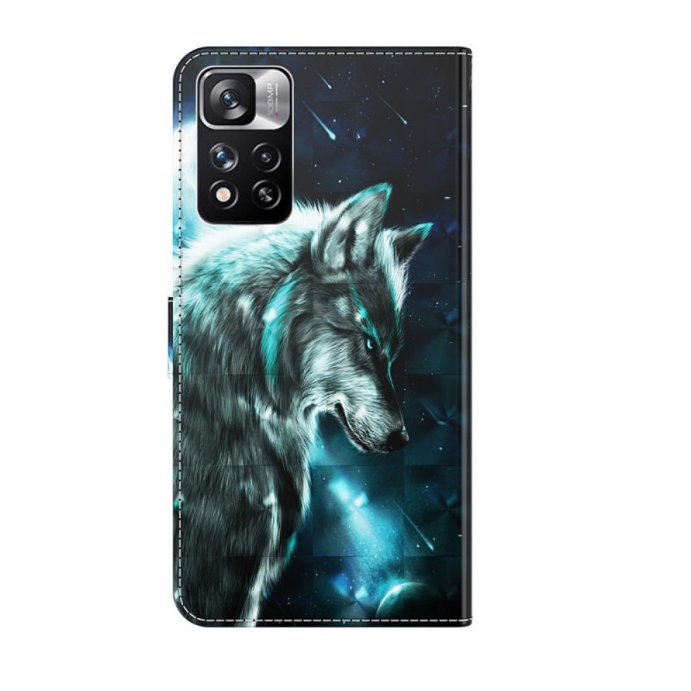 Folio-hoesje voor Xiaomi Redmi Note 11 Pro Plus 5G 3d Wolf