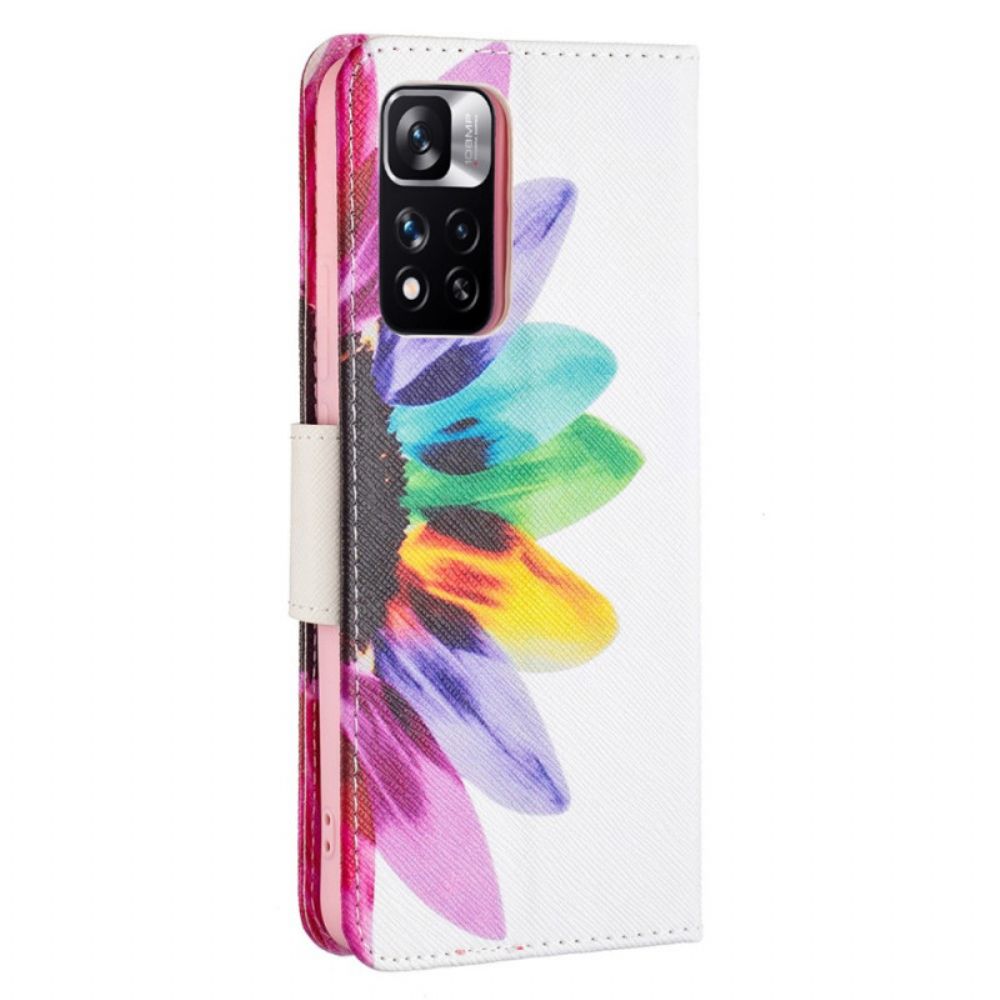 Folio-hoesje voor Xiaomi Redmi Note 11 Pro Plus 5G Aquarel Bloem