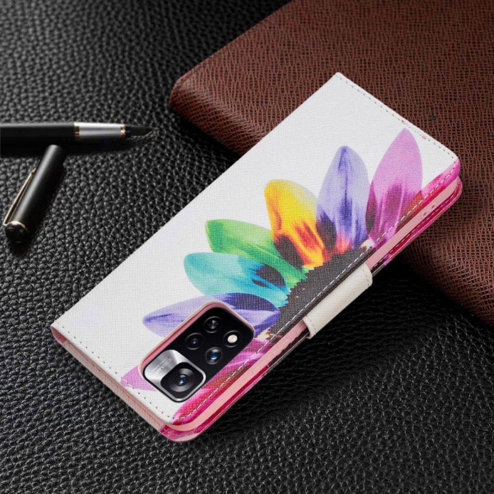 Folio-hoesje voor Xiaomi Redmi Note 11 Pro Plus 5G Aquarel Bloem