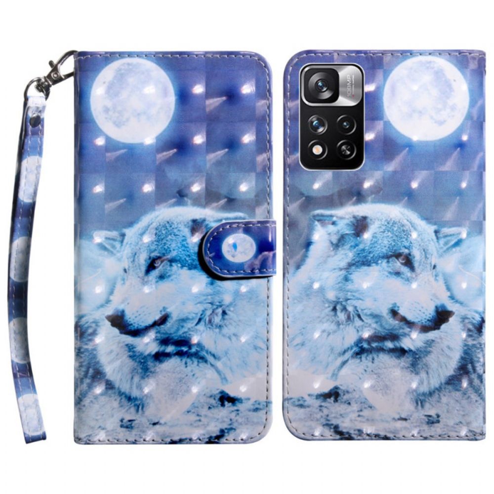 Folio-hoesje voor Xiaomi Redmi Note 11 Pro Plus 5G Aquarel Wolf