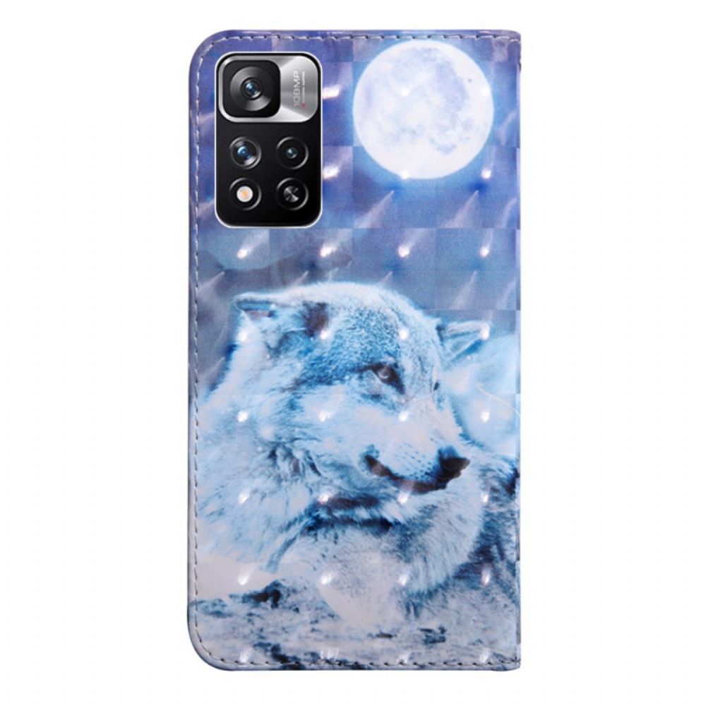 Folio-hoesje voor Xiaomi Redmi Note 11 Pro Plus 5G Aquarel Wolf