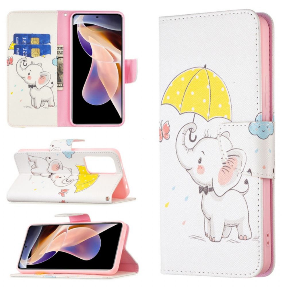 Folio-hoesje voor Xiaomi Redmi Note 11 Pro Plus 5G Babyolifant