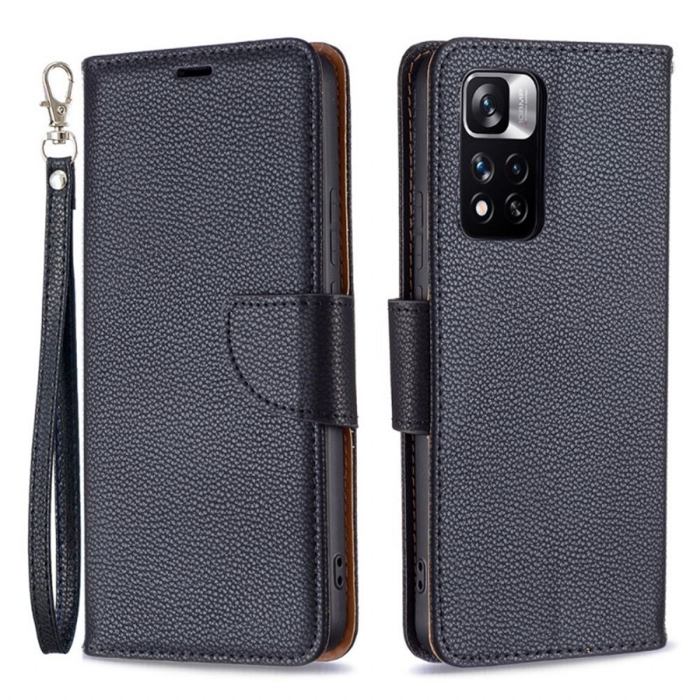 Folio-hoesje voor Xiaomi Redmi Note 11 Pro Plus 5G Litchi Schuine Sluiting