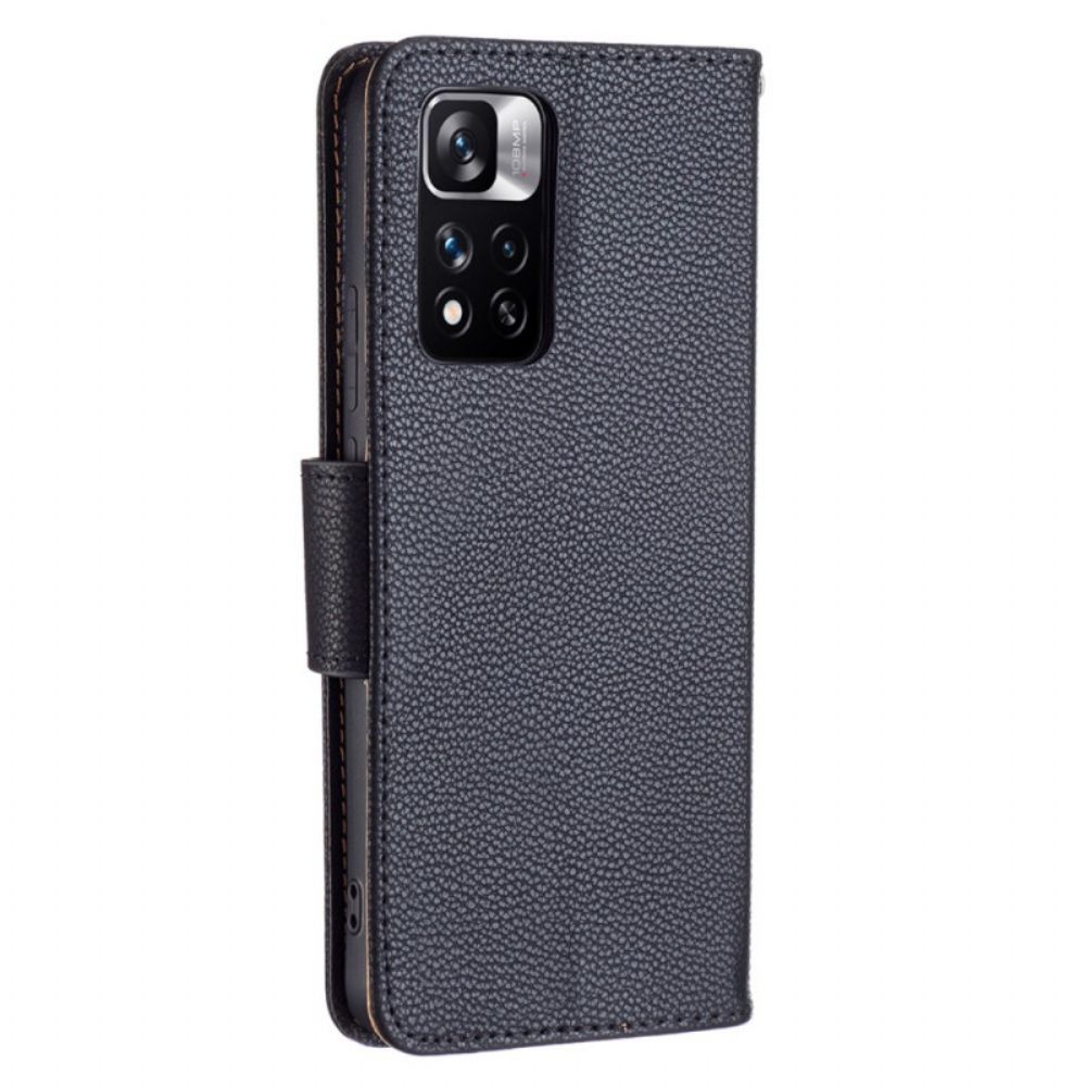 Folio-hoesje voor Xiaomi Redmi Note 11 Pro Plus 5G Litchi Schuine Sluiting