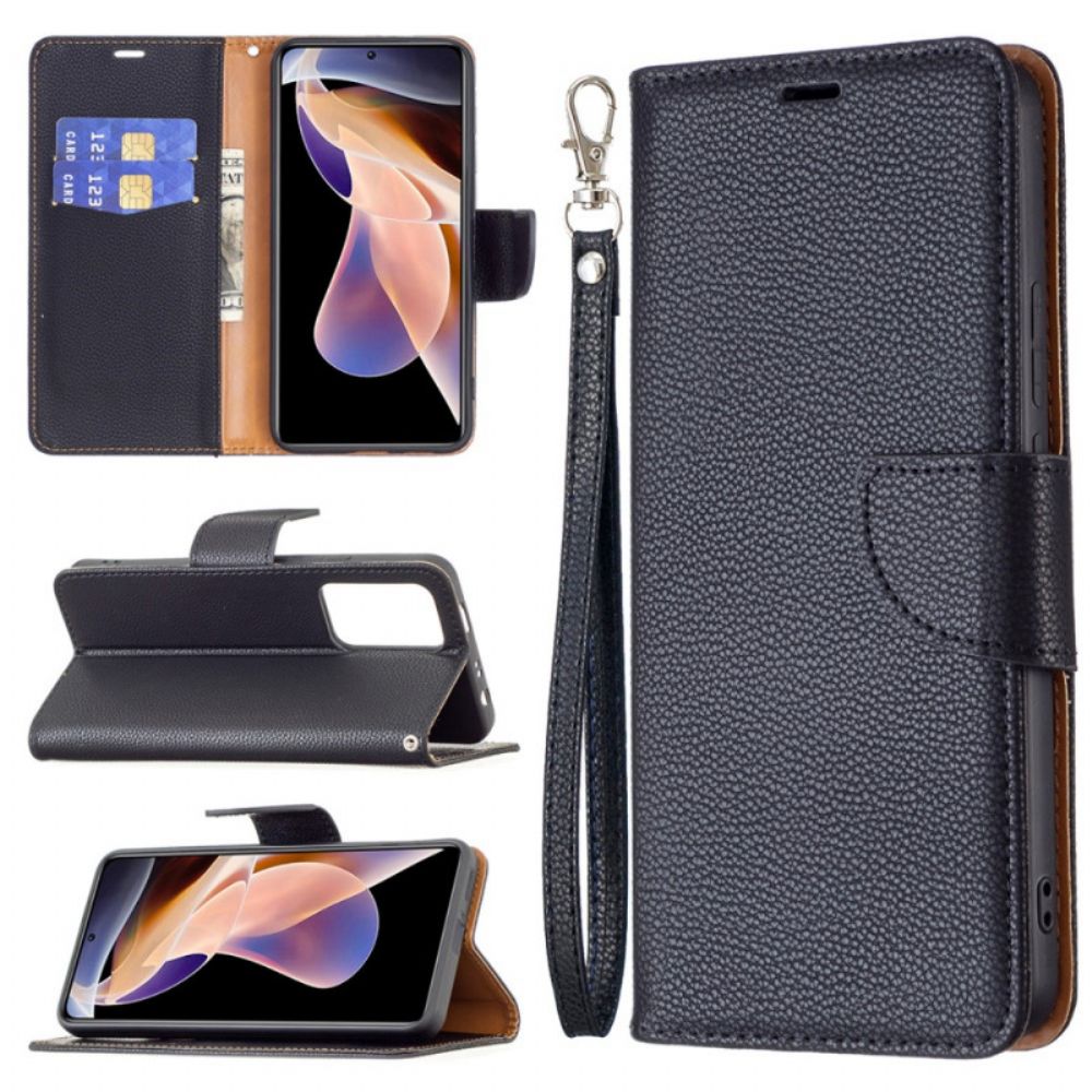 Folio-hoesje voor Xiaomi Redmi Note 11 Pro Plus 5G Litchi Schuine Sluiting