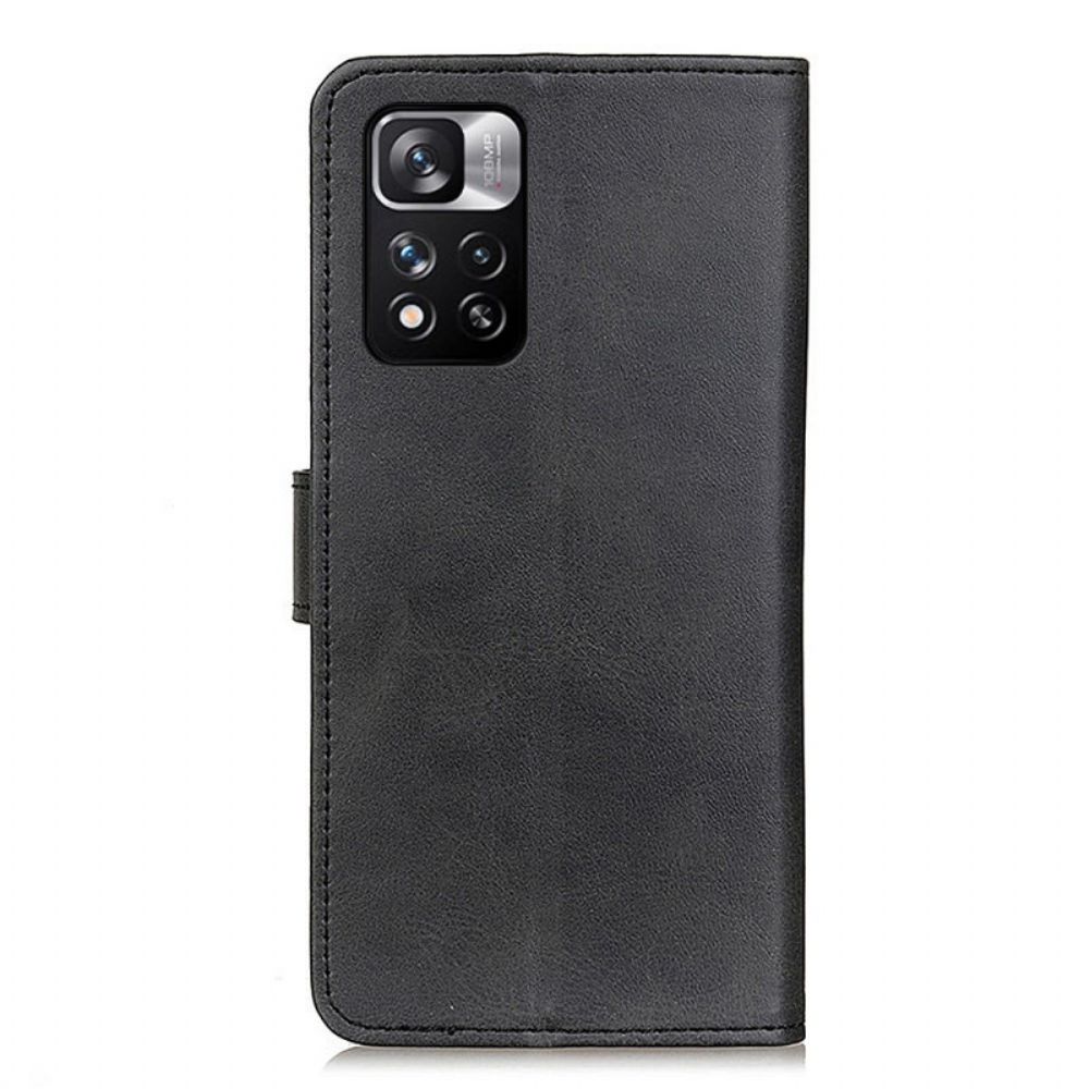 Folio-hoesje voor Xiaomi Redmi Note 11 Pro Plus 5G Mat Leereffect