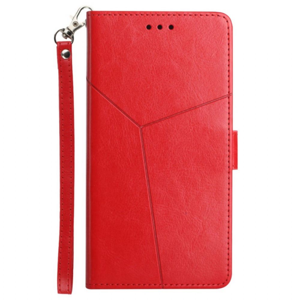 Folio-hoesje voor Xiaomi Redmi Note 11 Pro Plus 5G Met Ketting Leerstijl Met Geometrische Bandjes