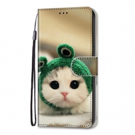 Folio-hoesje voor Xiaomi Redmi Note 11 Pro Plus 5G Met Ketting Leuke Kitten Met Bandjes