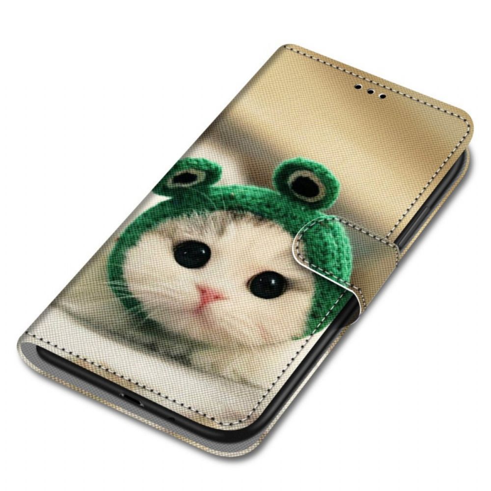 Folio-hoesje voor Xiaomi Redmi Note 11 Pro Plus 5G Met Ketting Leuke Kitten Met Bandjes