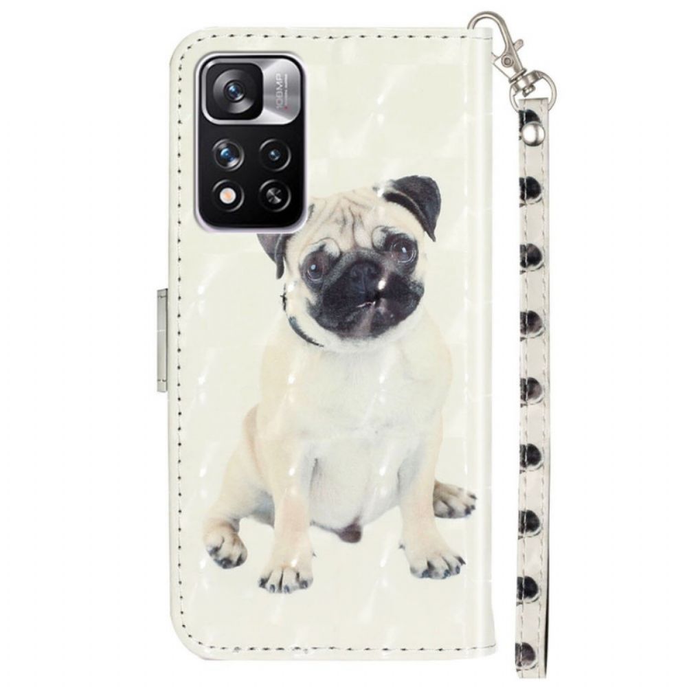 Folio-hoesje voor Xiaomi Redmi Note 11 Pro Plus 5G Met Ketting Thong Hond