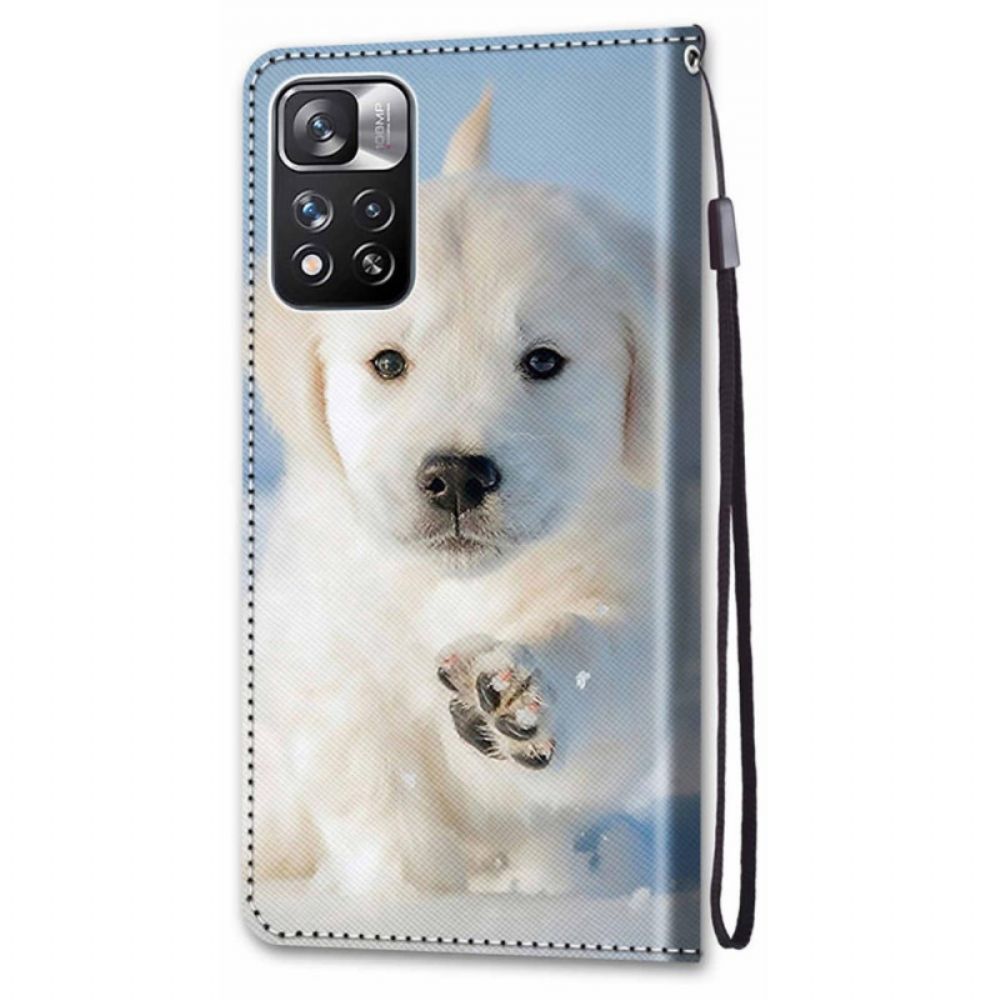 Folio-hoesje voor Xiaomi Redmi Note 11 Pro Plus 5G Met Ketting Thong Hond