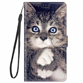 Folio-hoesje voor Xiaomi Redmi Note 11 Pro Plus 5G Met Ketting Thong Kat Fan