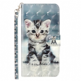 Folio-hoesje voor Xiaomi Redmi Note 11 Pro Plus 5G Met Ketting Thong Kitten