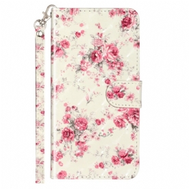 Folio-hoesje voor Xiaomi Redmi Note 11 Pro Plus 5G Met Ketting Vrijheidsband Bloemen