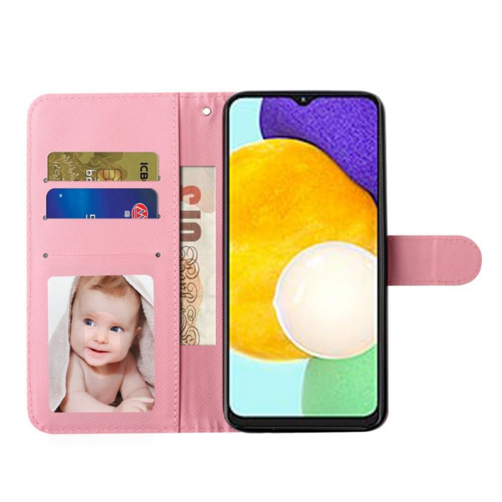 Folio-hoesje voor Xiaomi Redmi Note 11 Pro Plus 5G Met Ketting Vrijheidsband Bloemen