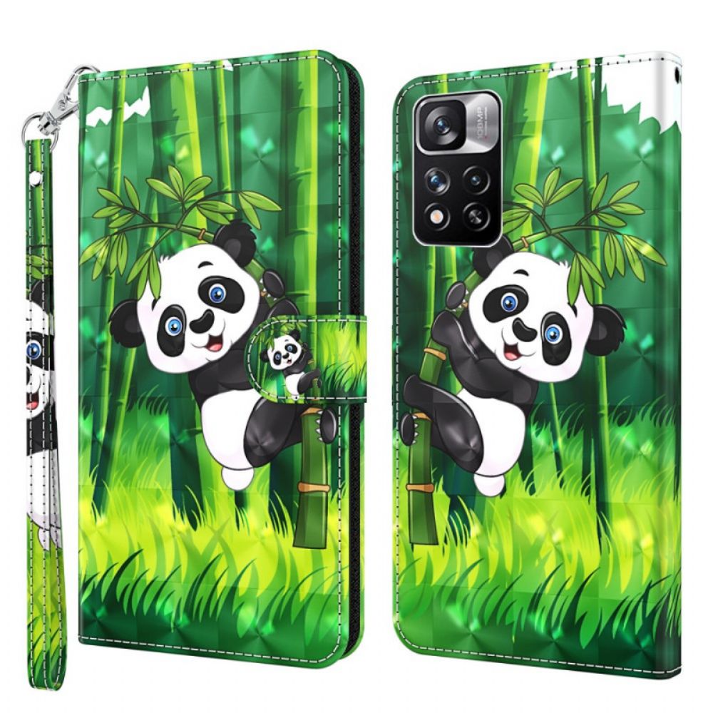 Folio-hoesje voor Xiaomi Redmi Note 11 Pro Plus 5G Panda 3d