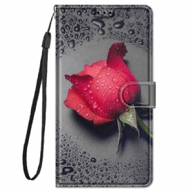 Folio-hoesje voor Xiaomi Redmi Note 11 Pro Plus 5G Rozen Met Riem