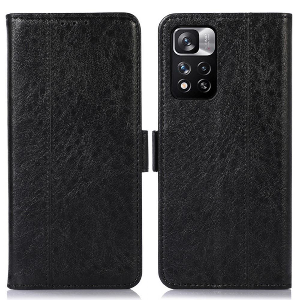 Folio-hoesje voor Xiaomi Redmi Note 11 Pro Plus 5G Subtiele Stiksels