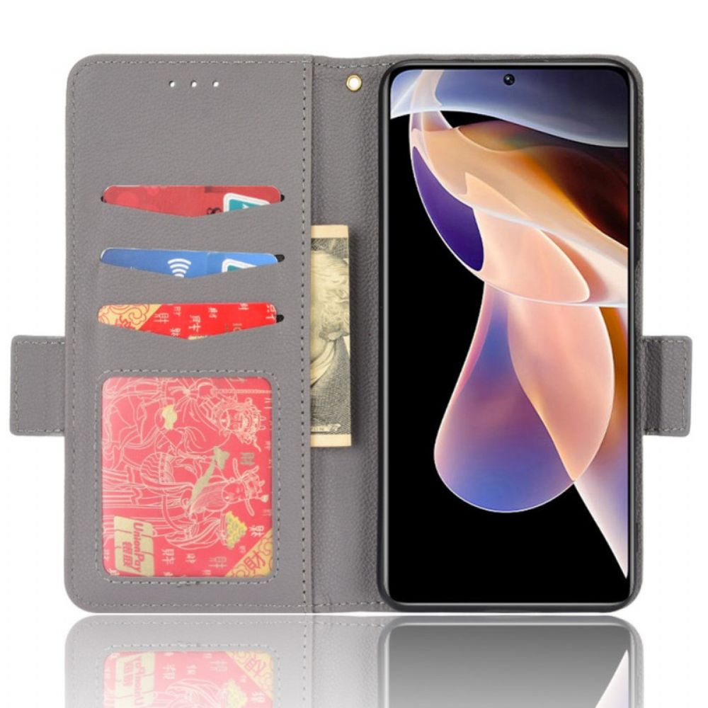 Folio-hoesje voor Xiaomi Redmi Note 11 Pro Plus 5G Traditioneel Litchi-kunstleer