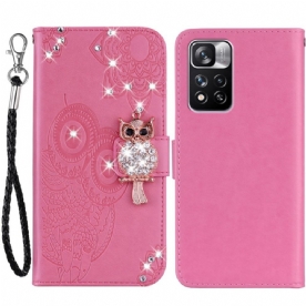 Folio-hoesje voor Xiaomi Redmi Note 11 Pro Plus 5G Uil Mandala En Charm