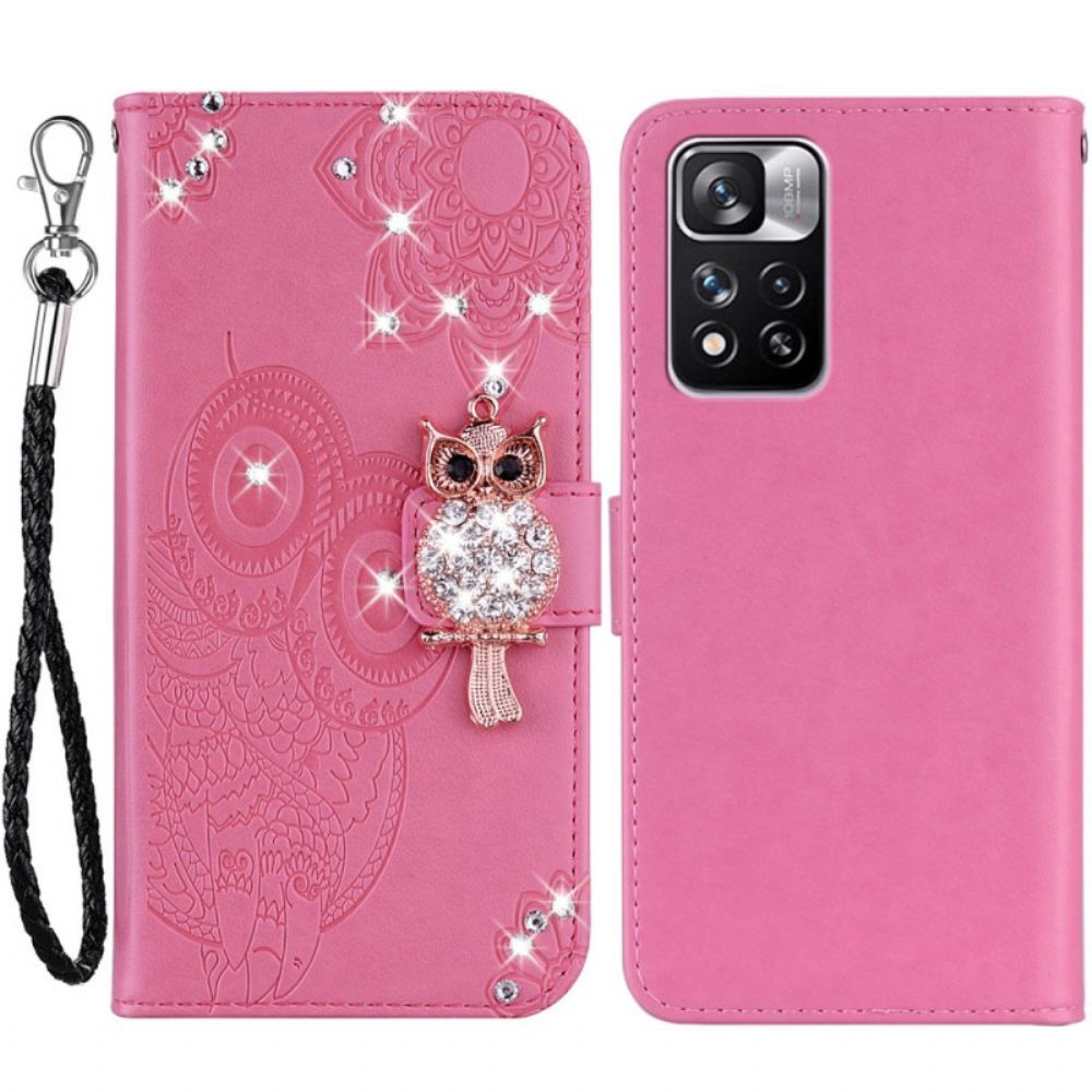 Folio-hoesje voor Xiaomi Redmi Note 11 Pro Plus 5G Uil Mandala En Charm